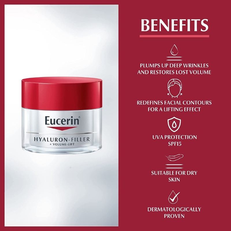 Eucerin Anti-Age hyaluron filler + volume lift day cream SPF15 50 ml , Eucerin Anti-Age hyaluron filler + volume lift day cream SPF15 50 ml รีวิว ,Eucerin , ครีม Eucerin ,